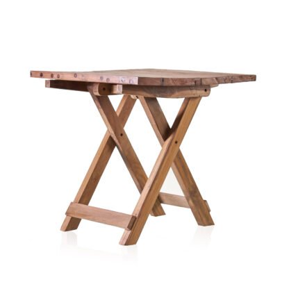 Square Folding Coffee Table - 50cm - Recycled Wood X 1 - Image 2