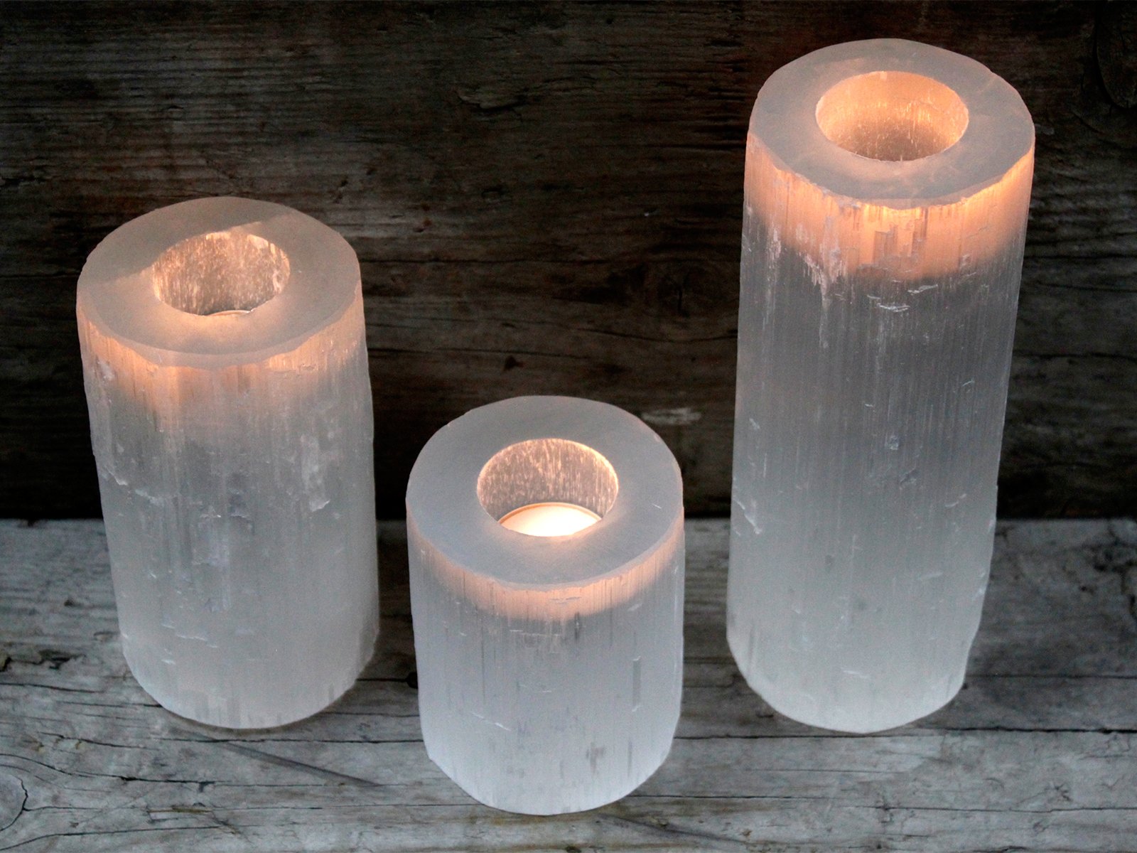 Selenite Cylinder Candle Holder - 20 cm X 1 - Image 3