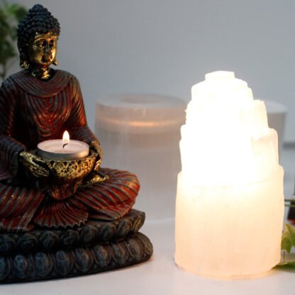 Natural Selenite Tower Lamp - 15 cm X 1 - Image 3