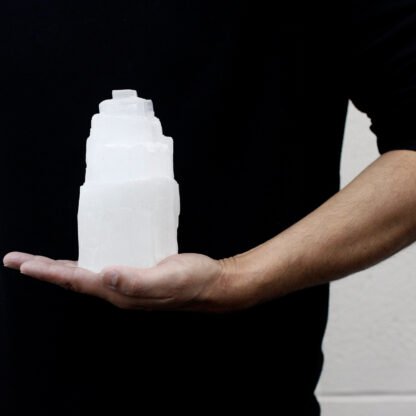 Natural Selenite Tower Lamp - 15 cm X 1 - Image 2