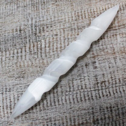 Selenite Spiral Wands - 16 cm (Point Both Ends) X 1
