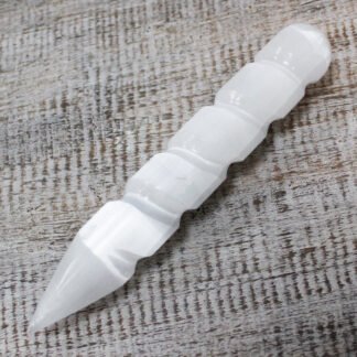 Selenite Spiral Wands - 16 cm (Point One Ends) X 1