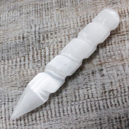Selenite Spiral Wands - 16 cm (Point One Ends) X 1
