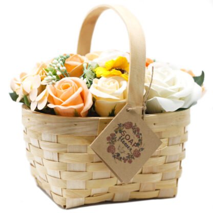 Large Orange Bouquet in Wicker Basket X 1 - Image 2
