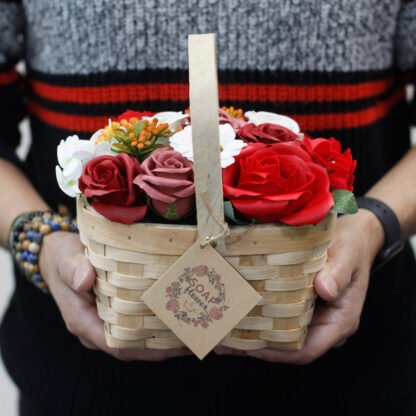 Large Pink Bouquet in Wicker Basket X 1 - Image 2