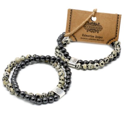 Magnetic Gemstone Bracelet - Dalmation Jasper X 1 - Image 3