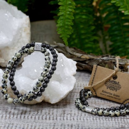 Magnetic Gemstone Bracelet - Dalmation Jasper X 1 - Image 4