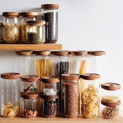 Cottage Bamboo Glass Jar - 10cm X 1 - Image 4
