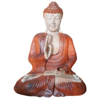Hand Carved Buddha Statue - 40cm Teaching Transmission X 1