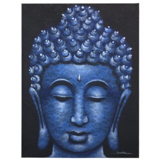 Buddah Painting - Blue Brocade Detail X 1