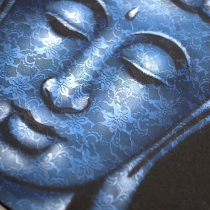 Buddah Painting - Blue Brocade Detail X 1 - Image 3