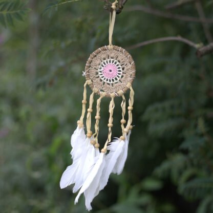 Pastel Pink Macrame Dream Catcher 9cm (asst colours) X6 - Image 3
