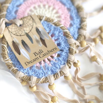 Pastel Pink Macrame Dream Catcher 9cm (asst colours) X6 - Image 4
