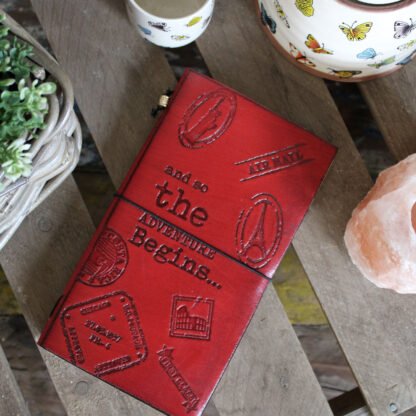 Handmade Leather Journal - Our Family Adventure Book - Brown  (80 pages) X 1 - Image 3
