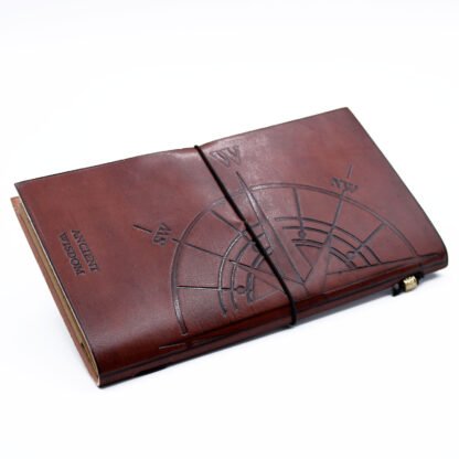 Handmade Leather Journal - Travel the World - Brown (80 pages) X 1 - Image 2