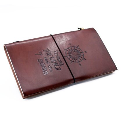 Handmade Leather Journal - Travel the World - Brown (80 pages) X 1