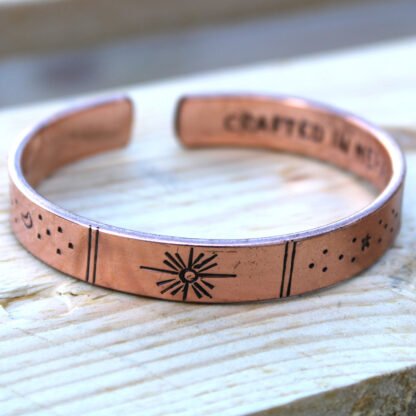 Inspiration Bracelet - Copper Snrise, Galaxy, Stars, Earth X 1 - Image 4