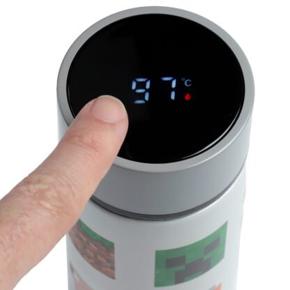 Reusable Stainless Steel Hot & Cold Insulated Drinks Bottle Digital Thermometer - Minecraft Faces 1 Pack - Image 2