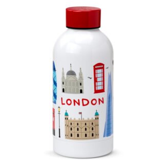 Reusable Stainless Steel Insulated Drinks Bottle 350ml - London Souvenir 1 Pack