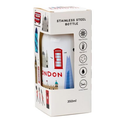 Reusable Stainless Steel Insulated Drinks Bottle 350ml - London Souvenir 1 Pack - Image 3