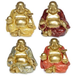 Decorative Ornament - Mini Lucky Glitter Chinese Laughing Buddha 8cm 1 Pack