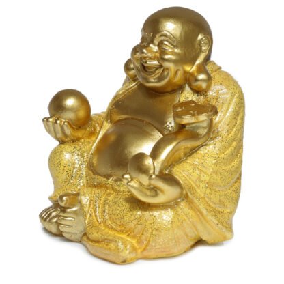Decorative Ornament - Mini Lucky Glitter Chinese Laughing Buddha 8cm 1 Pack - Image 7