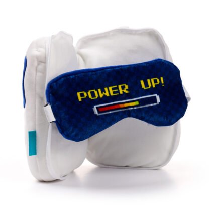 Game Over Relaxeazzz Plush Round Travel Pillow & Eye Mask Set 1 Pack - Image 3