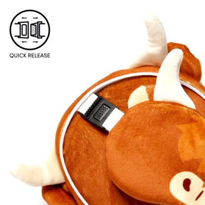 Highland Coo Cow Relaxeazzz Plush Round Travel Pillow & Eye Mask Set 1 Pack - Image 5