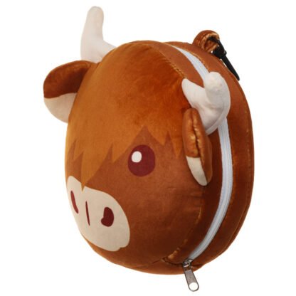 Highland Coo Cow Relaxeazzz Plush Round Travel Pillow & Eye Mask Set 1 Pack - Image 7