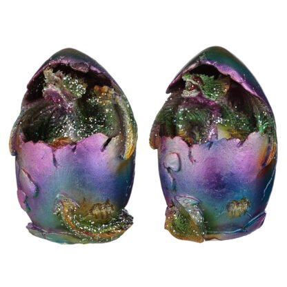 Hatching Egg Metallic Rainbow Dragon Figurine 1 Pack