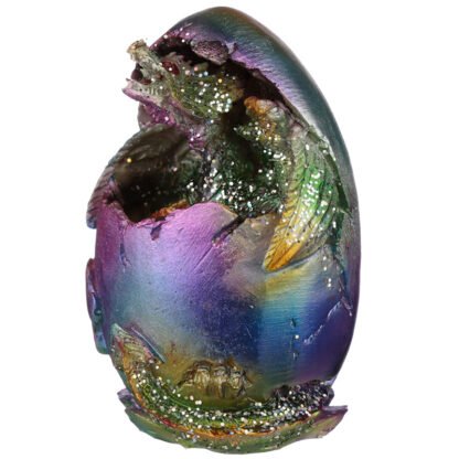 Hatching Egg Metallic Rainbow Dragon Figurine 1 Pack - Image 4