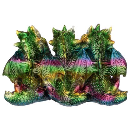 Hear No See No Speak No Metallic Rainbow Dragon Figurine X 1 Pack - Image 3
