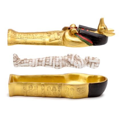 Decorative Gold Egyptian Anubis Sarcophagus Trinket Box 1 Pack - Image 2