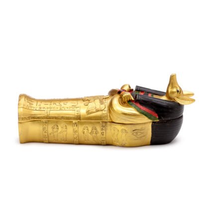 Decorative Gold Egyptian Anubis Sarcophagus Trinket Box 1 Pack - Image 5
