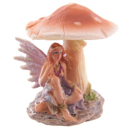 Cute Flower Fairy Sheltering Under Mushroom Figurine 4 Pack - Image 5