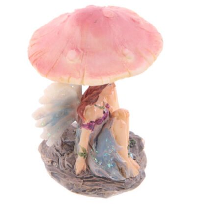 Cute Flower Fairy Sheltering Under Mushroom Figurine 4 Pack - Image 7