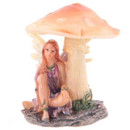 Cute Flower Fairy Sheltering Under Mushroom Figurine 4 Pack - Image 8