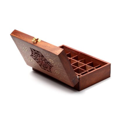 Decorative Sheesham Wood Floral Compartment Box Large 1 Pack - Image 8