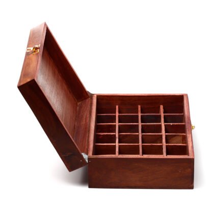 Decorative Sheesham Wood Floral Compartment Box Large 1 Pack - Image 9