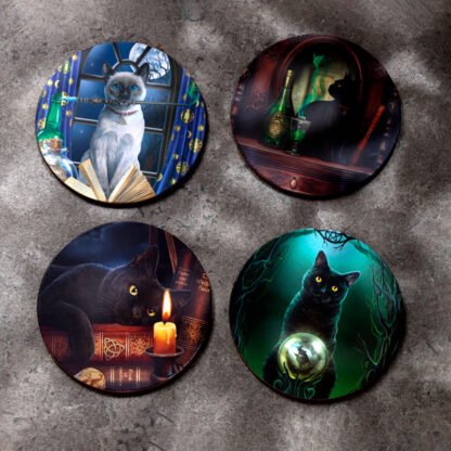 Set of 4 Cork Novelty Coasters - Lisa Parker Magic Cats 1 Pack - Image 7
