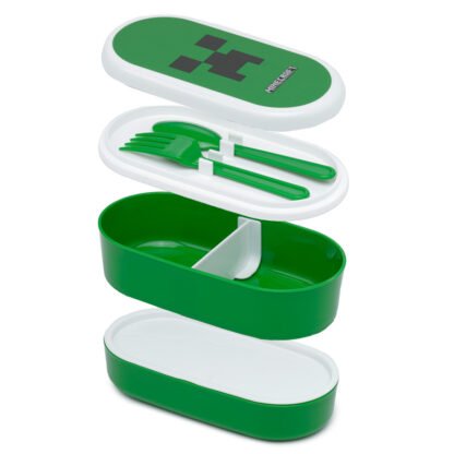 Bento Lunch Box with Fork & Spoon - Minecraft Creeper 1 Pack - Image 2