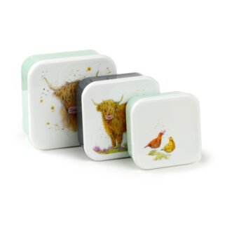 Lunch Boxes Set of 3 (M/L/XL) - Jan Pashley Highland Coo Cow 1 Pack