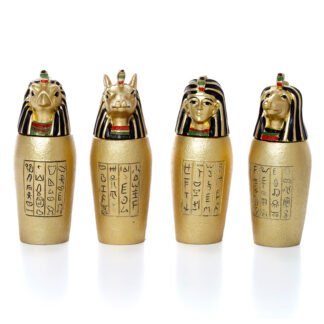 Decorative Gold Egyptian Canopic Jar Trinket Box 4 Pack