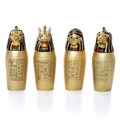 Decorative Gold Egyptian Canopic Jar Trinket Box 4 Pack