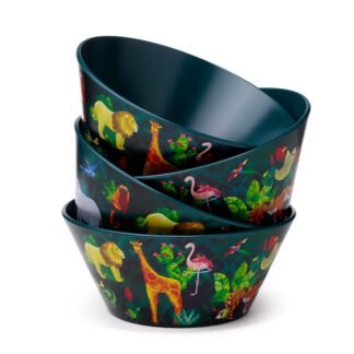 Recycled RPET Set of 4 Picnic Bowls - Animal Kingdom 1 Pack