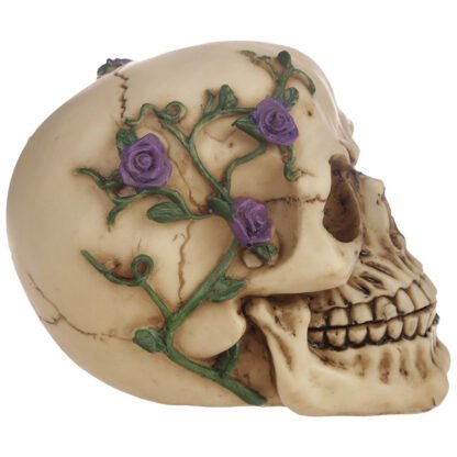 Gothic Skull Decoration with Purple Roses 1 Pack - Image 4