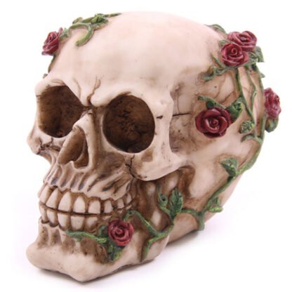 Fantasy Skull Head with Roses Ornament 1 Pack - Image 6