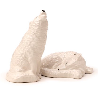 Novelty Ceramic Salt and Pepper - White Wolf 1 Pack