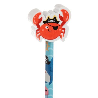 Fun Ahoy Ocean Pirate Friends Pencil and Eraser Topper Set 1 Pack - Image 2