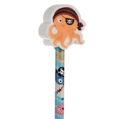 Fun Ahoy Ocean Pirate Friends Pencil and Eraser Topper Set 1 Pack - Image 4